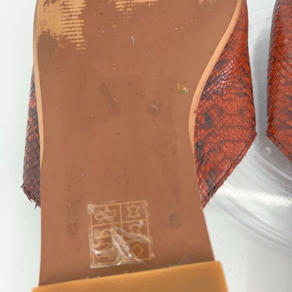 Madewell Women's The Emilia Mule Size 6.5 Slip On Pointed Flat Shoe Comfy Snake - Picture 9 of 11